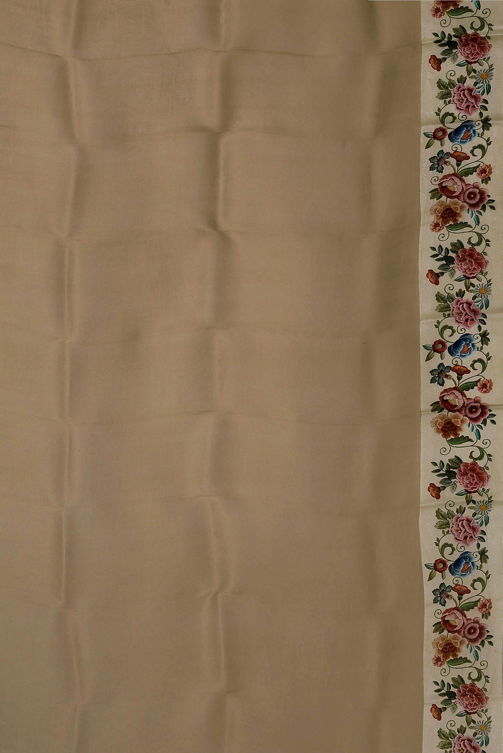 Dark Beige Organza Silk Saree
