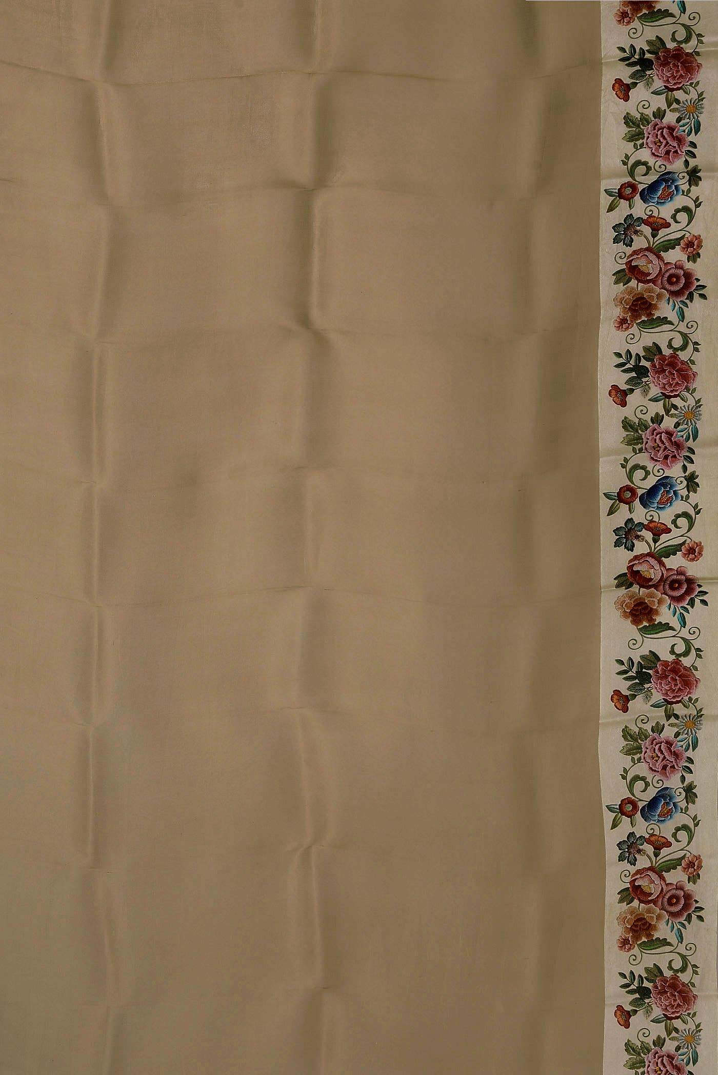 Dark Beige Organza Silk Saree