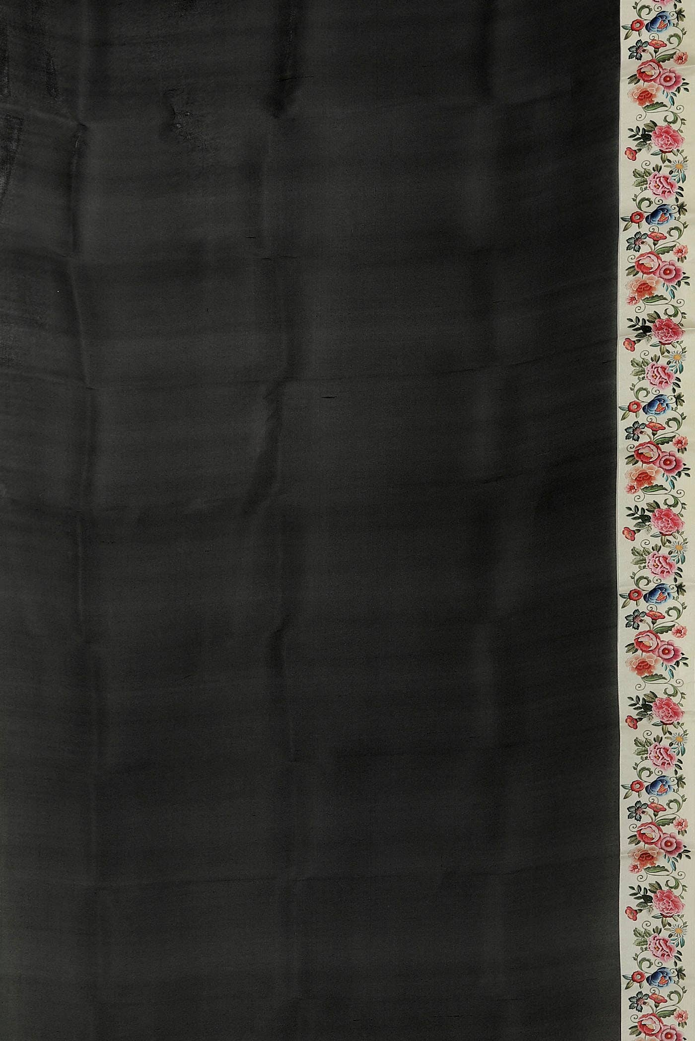 Black Organza Silk Saree