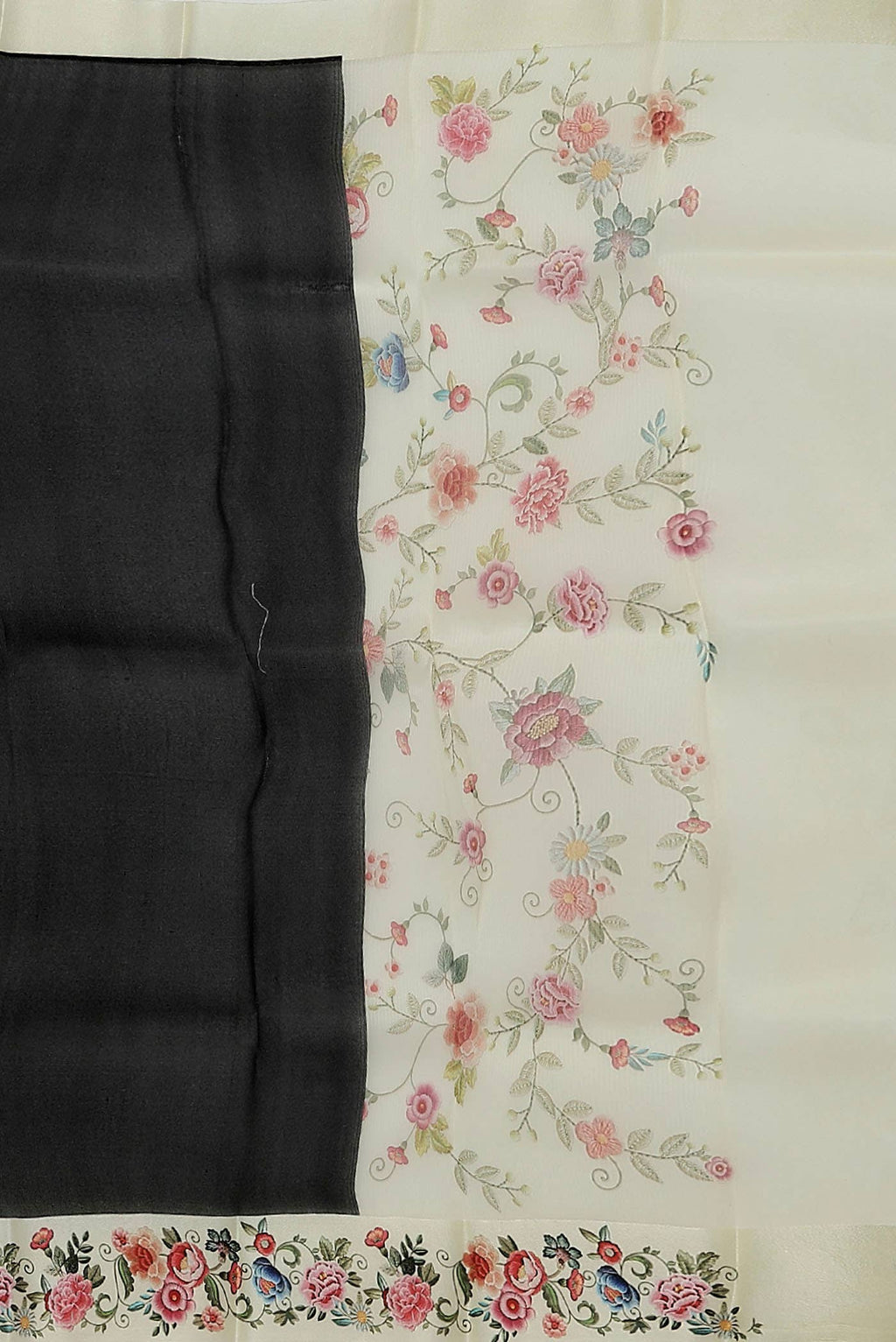 Black Organza Silk Saree