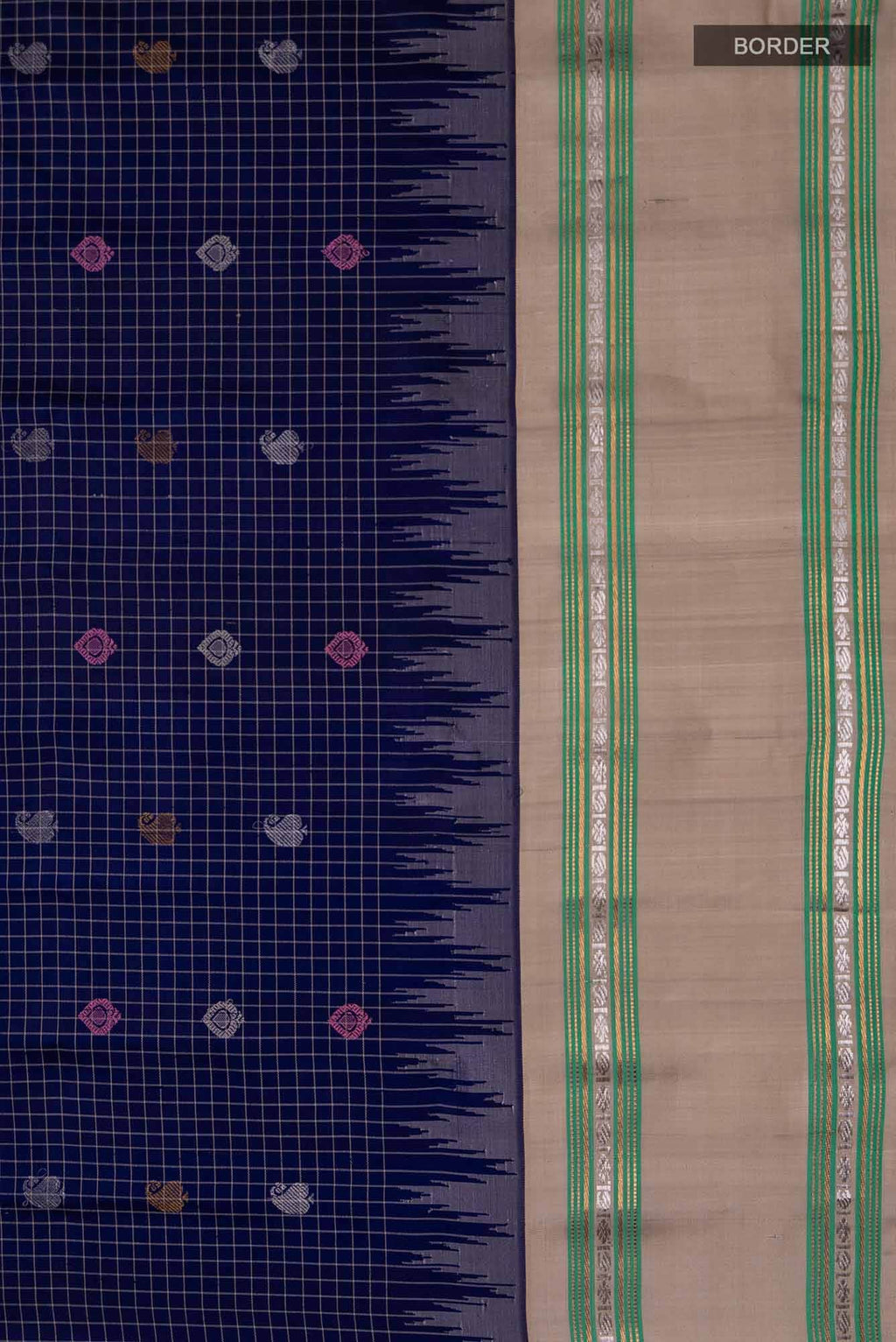 Navy Blue Paithani Silk Saree