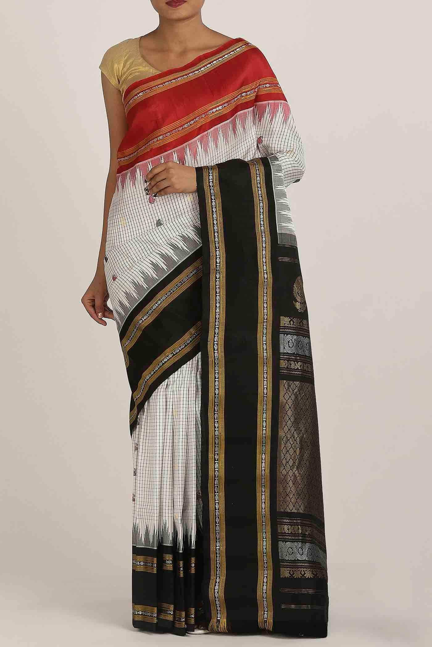 White Paithani Silk Saree