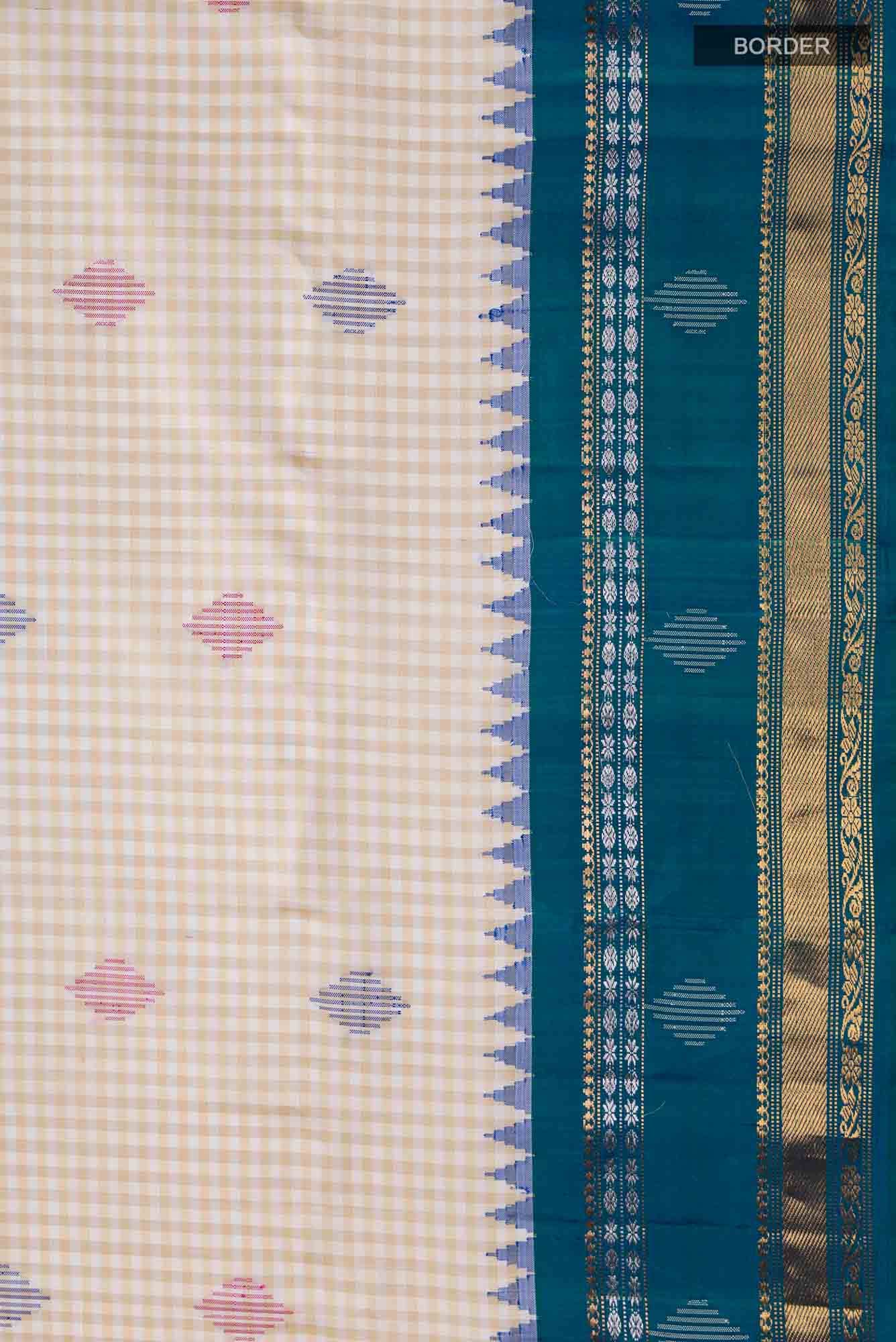 Off White Paithani Silk Saree