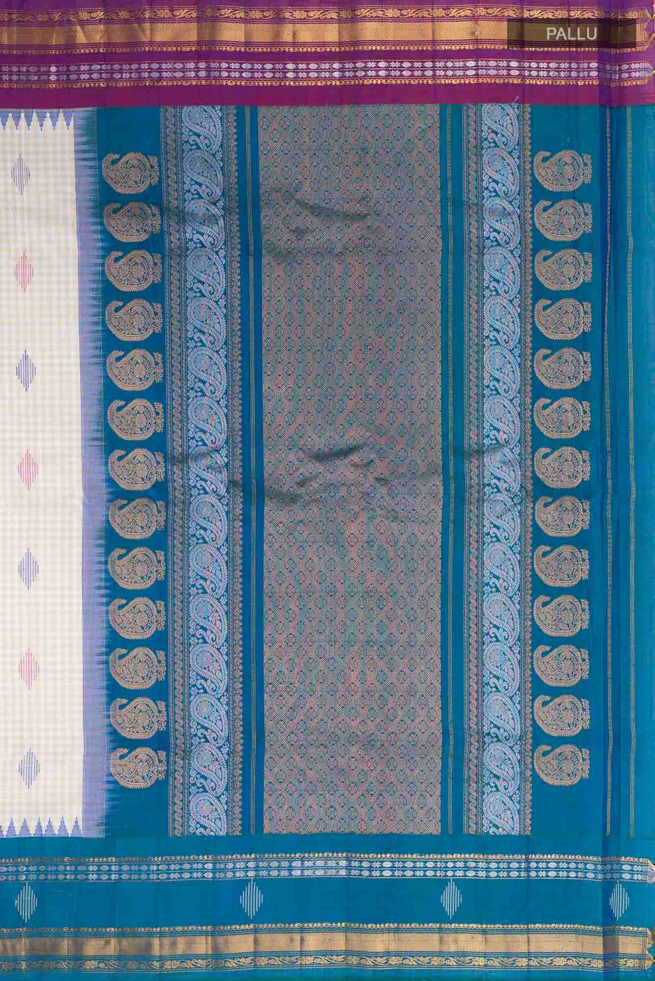 Off White Paithani Silk Saree