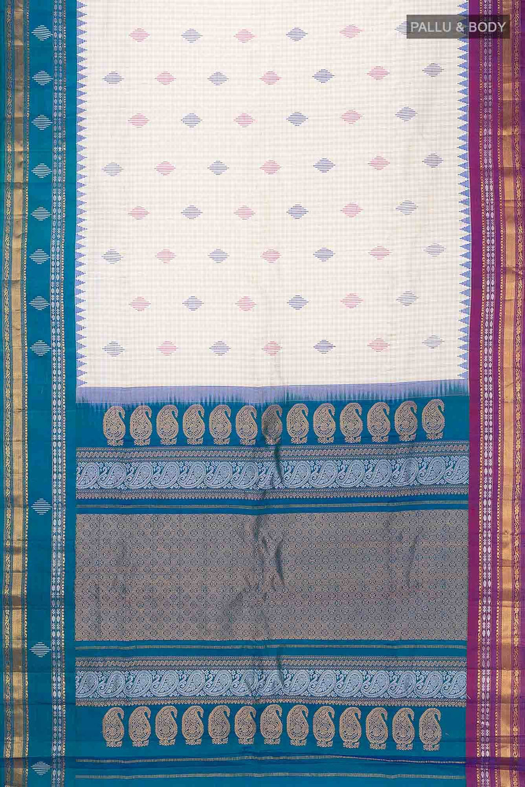 Off White Paithani Silk Saree