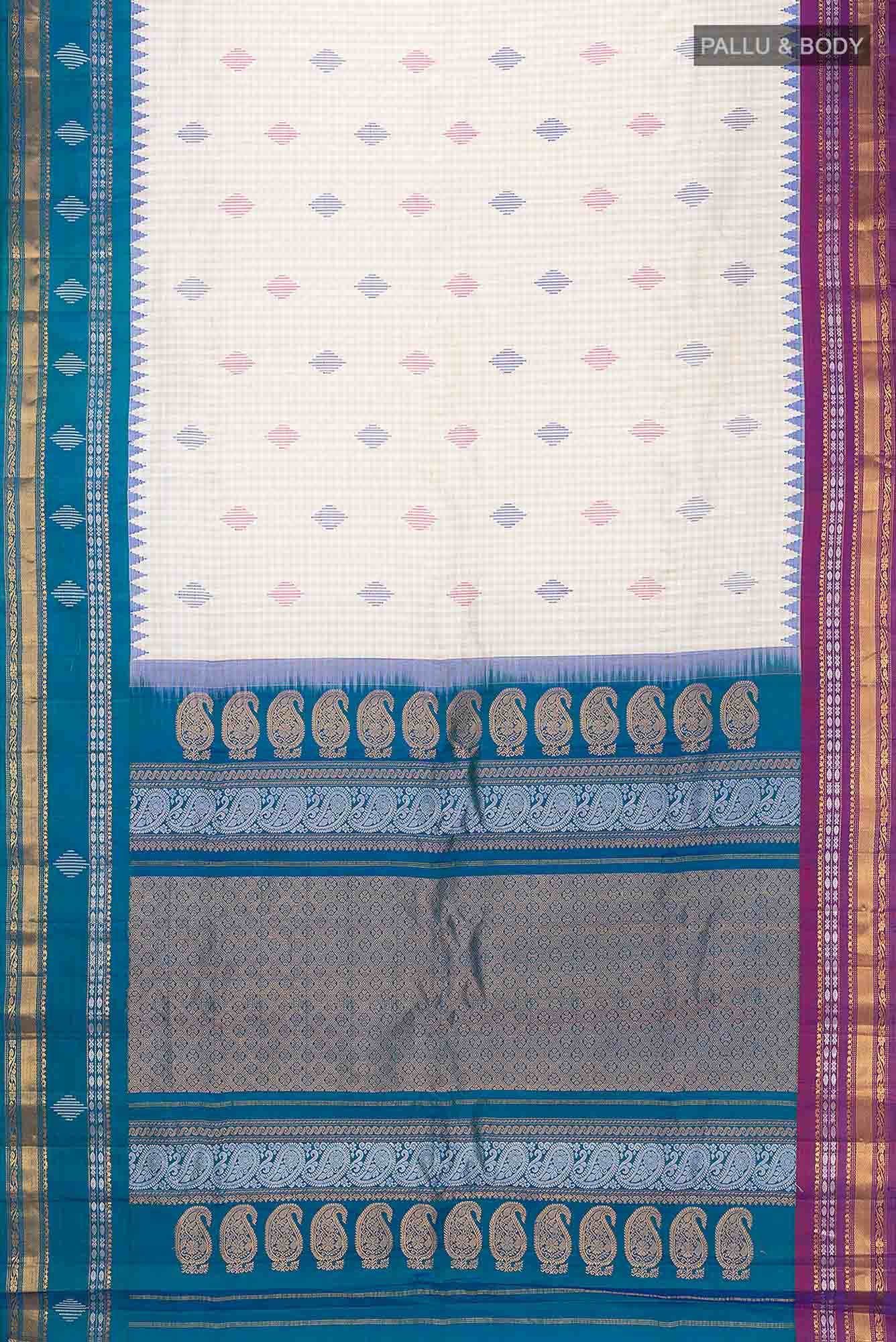 Off White Paithani Silk Saree