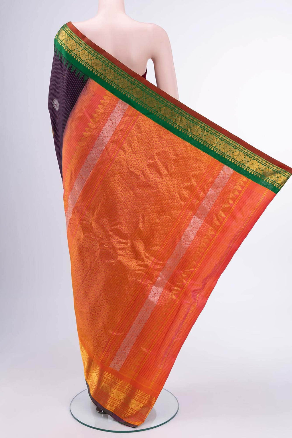 Black Gadwal Silk Saree