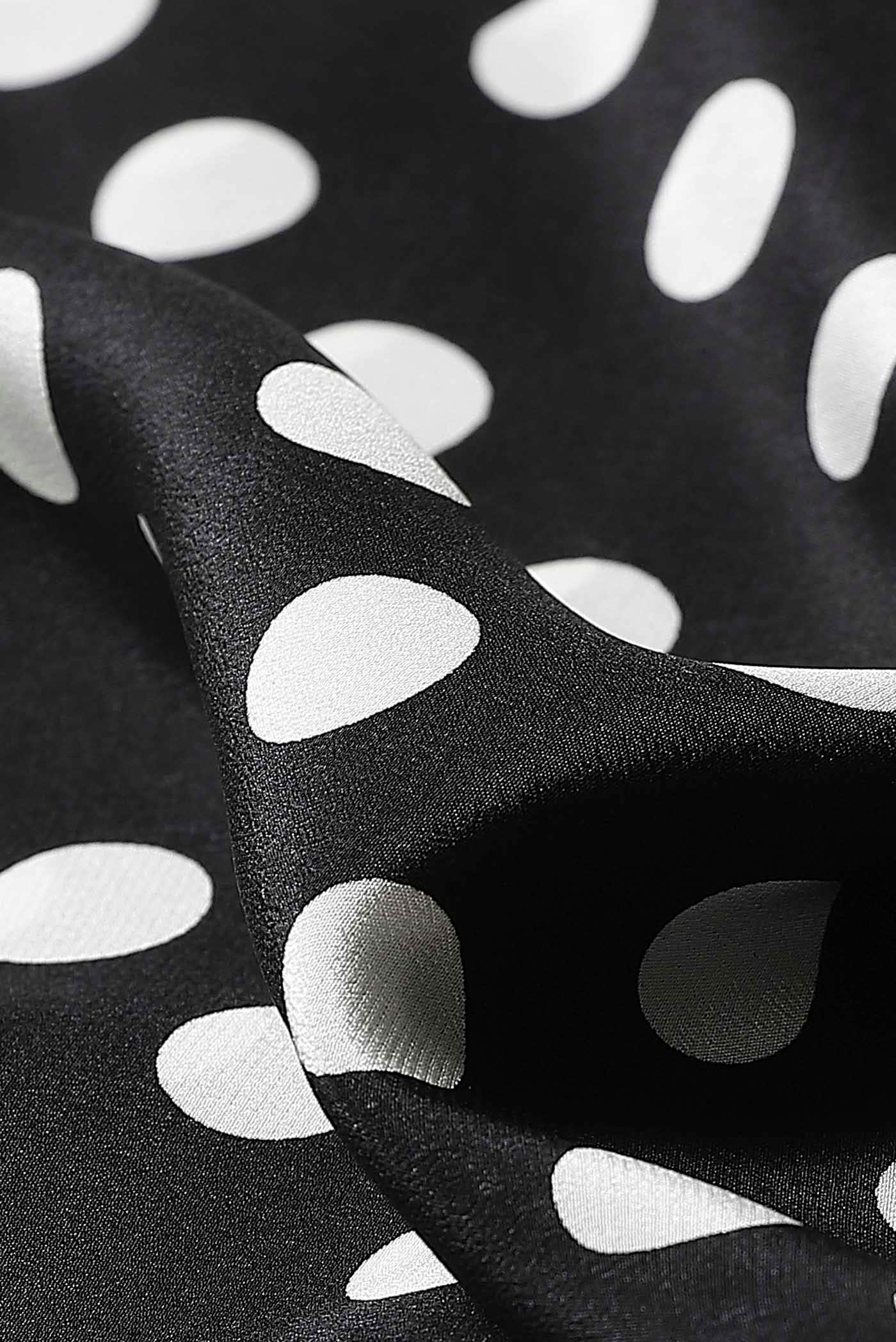 Black Mysore Crepe Saree