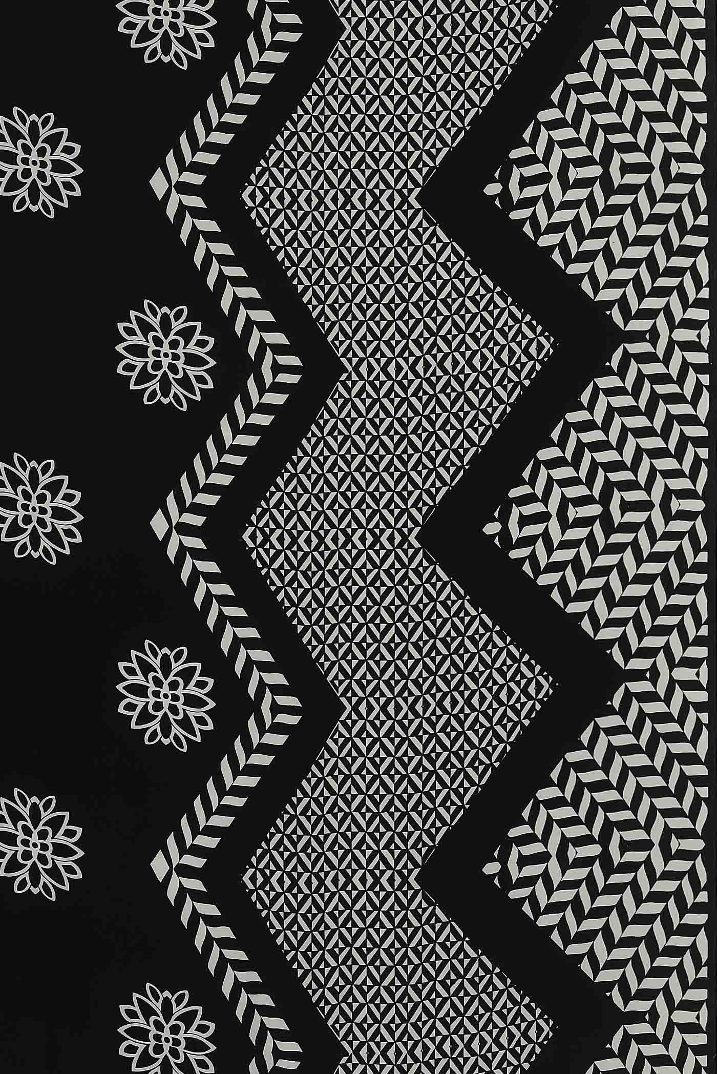 Black Mysore Crepe Saree
