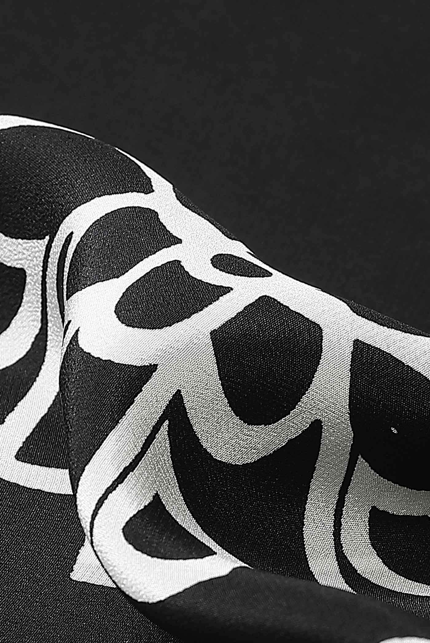 Black Mysore Crepe Saree