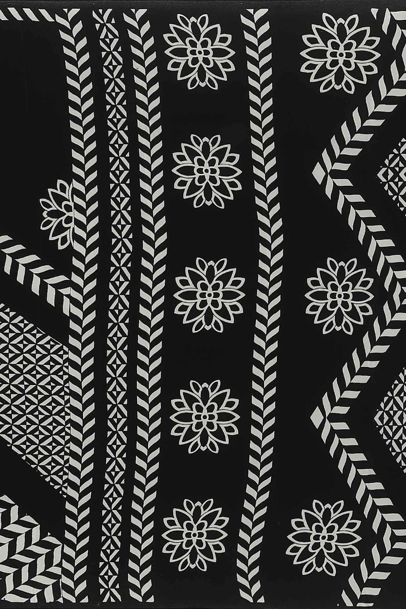 Black Mysore Crepe Saree