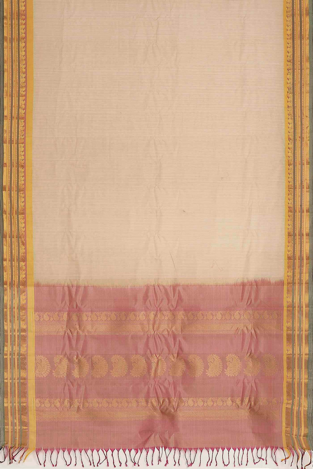 Beige Gadwal cotton Saree