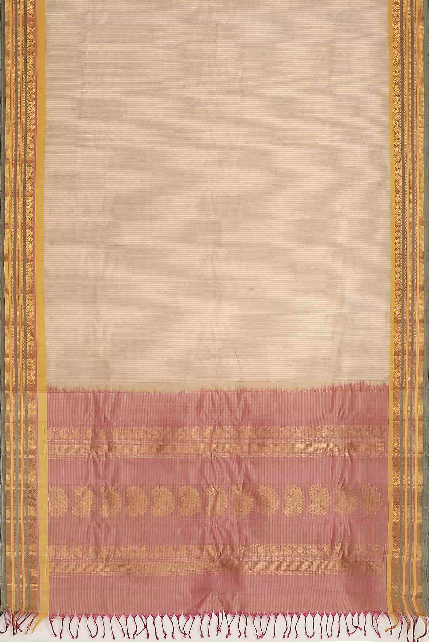 Beige Gadwal cotton Saree