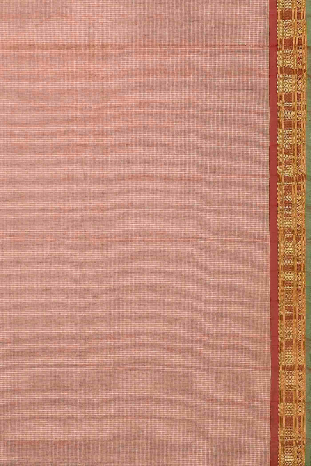 Peach Gadwal cotton Saree