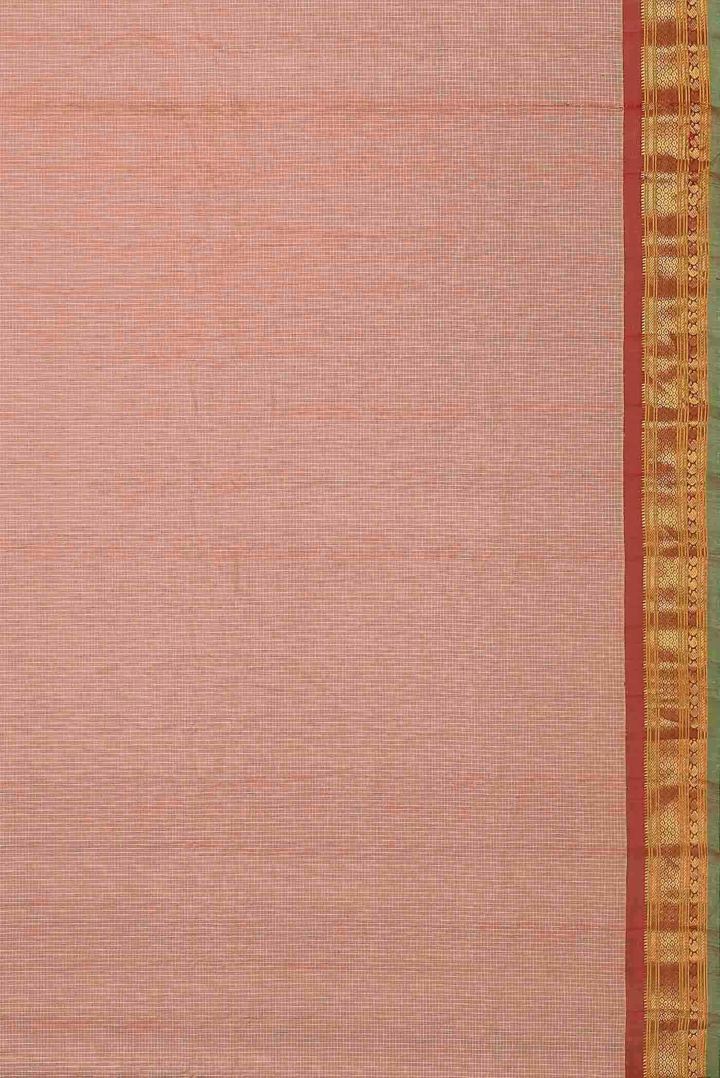 Peach Gadwal cotton Saree