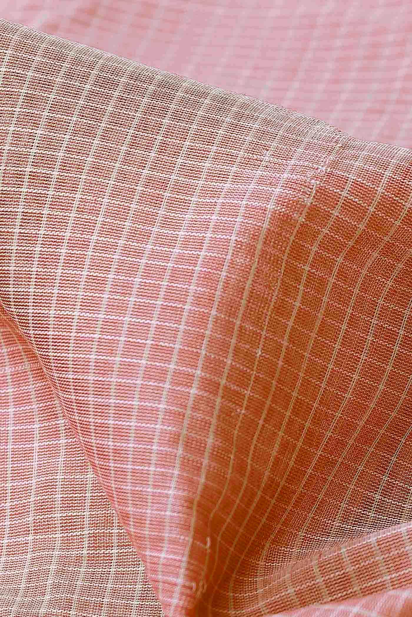Peach Gadwal cotton Saree