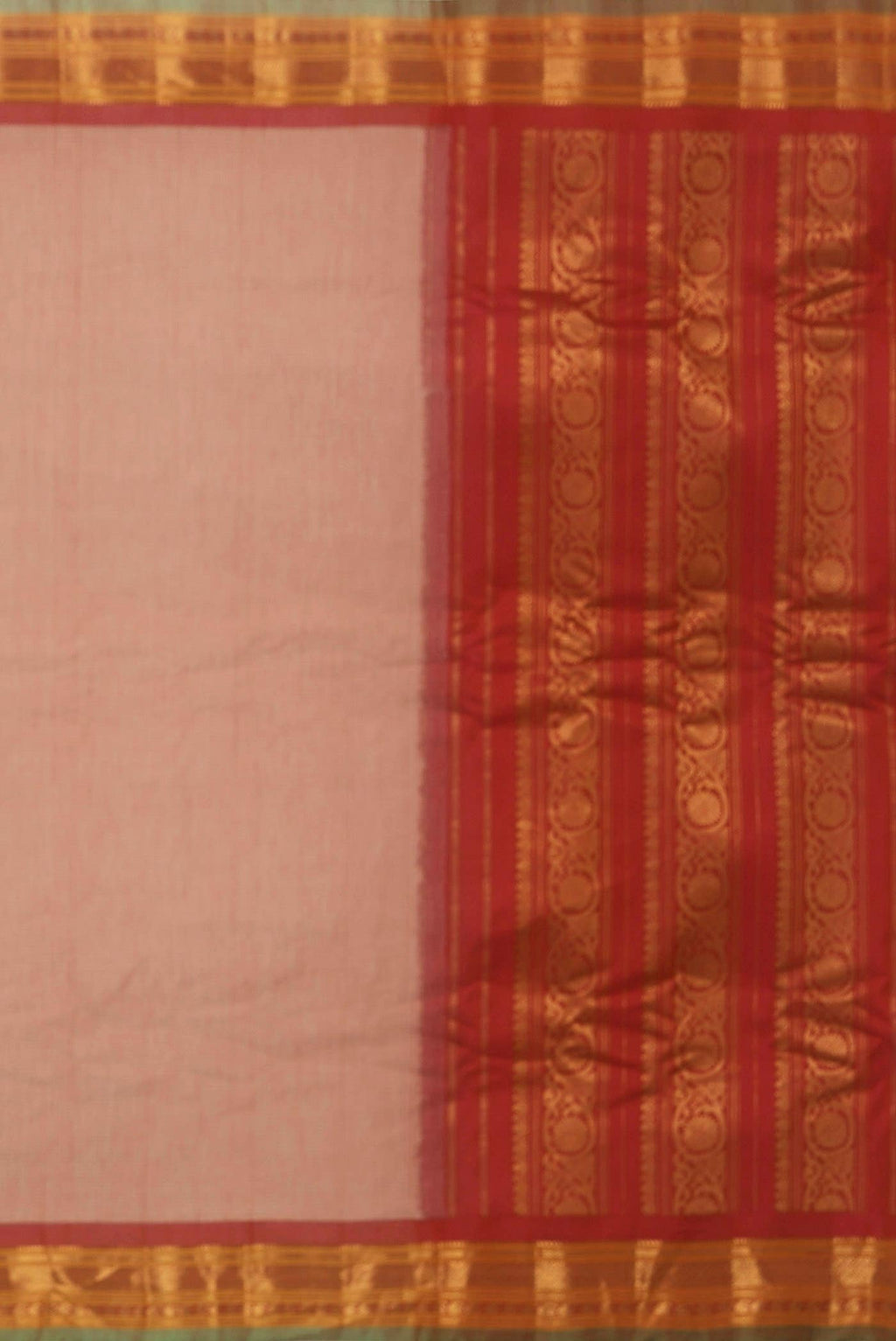Peach Gadwal cotton Saree