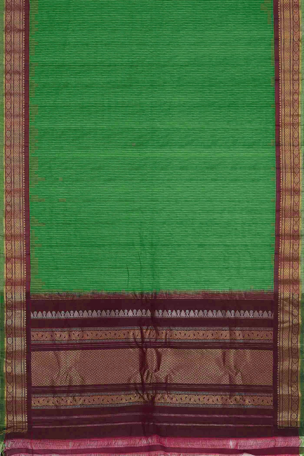 Green Gadwal cotton Saree