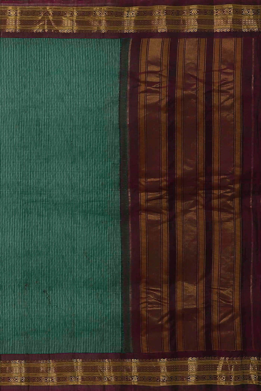 Green Gadwal cotton Saree