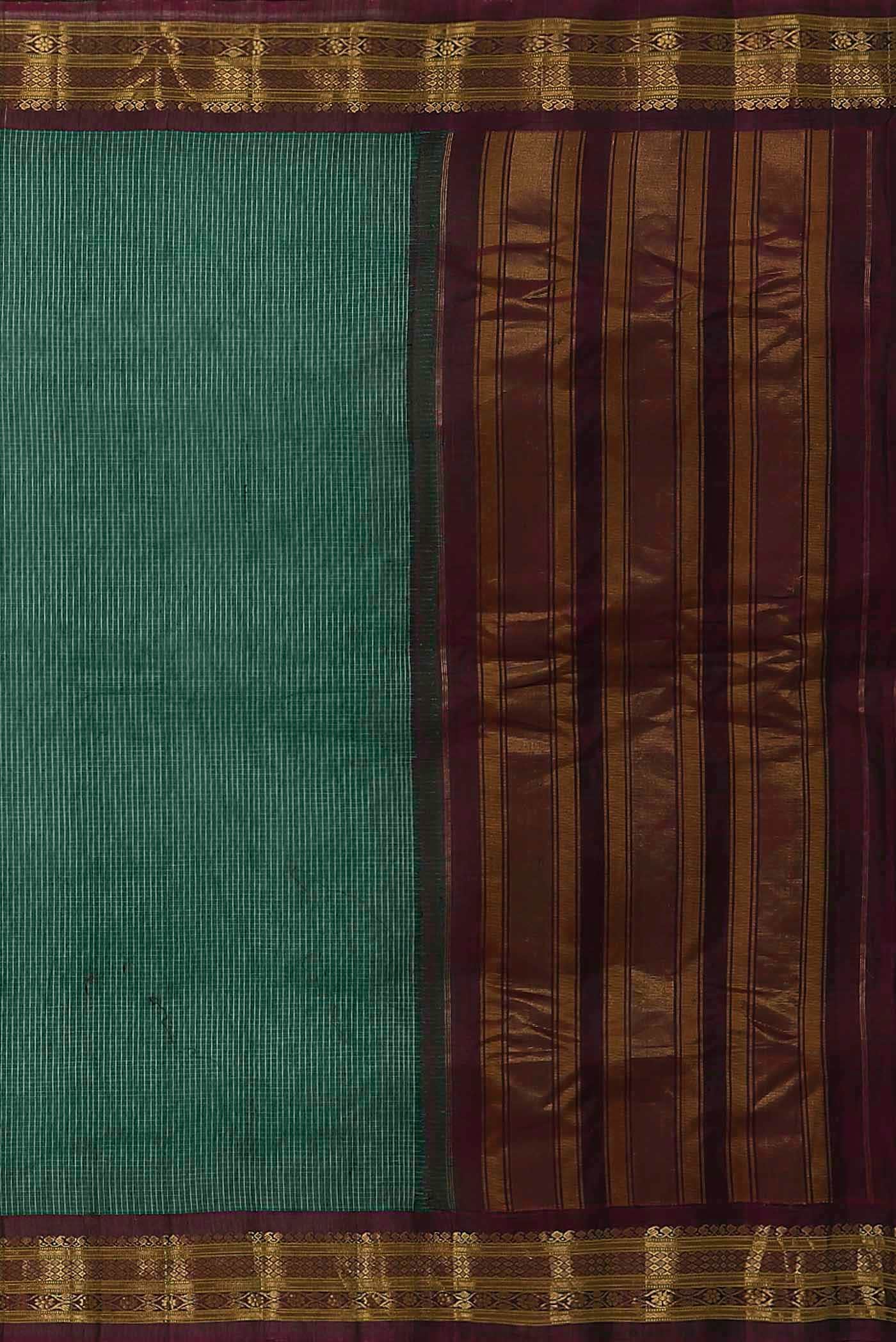 Green Gadwal cotton Saree