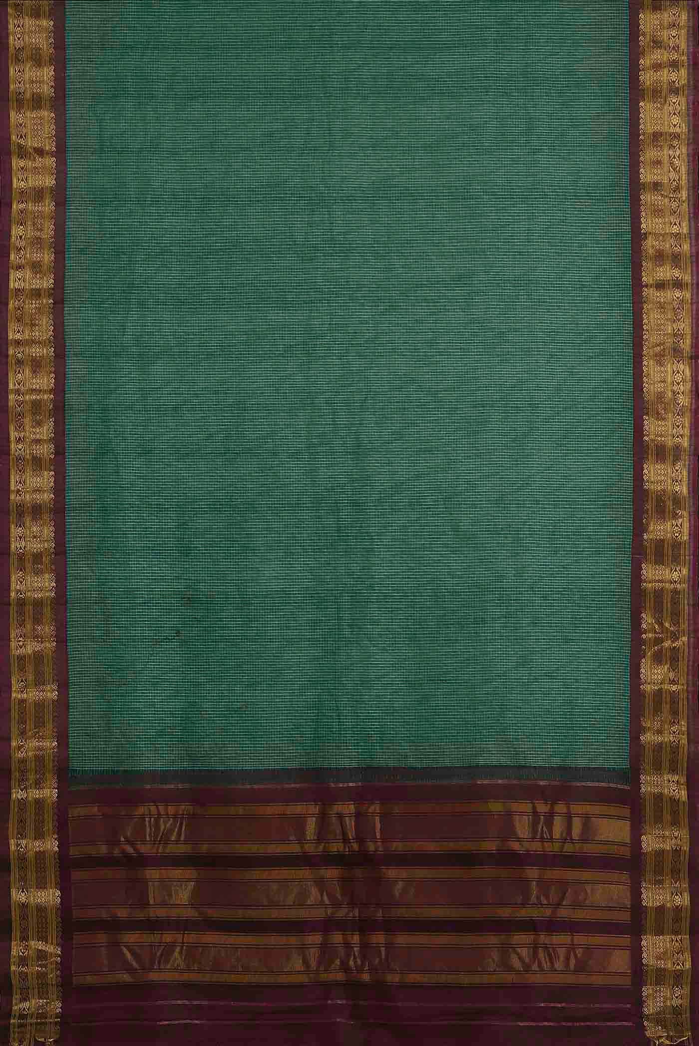 Green Gadwal cotton Saree