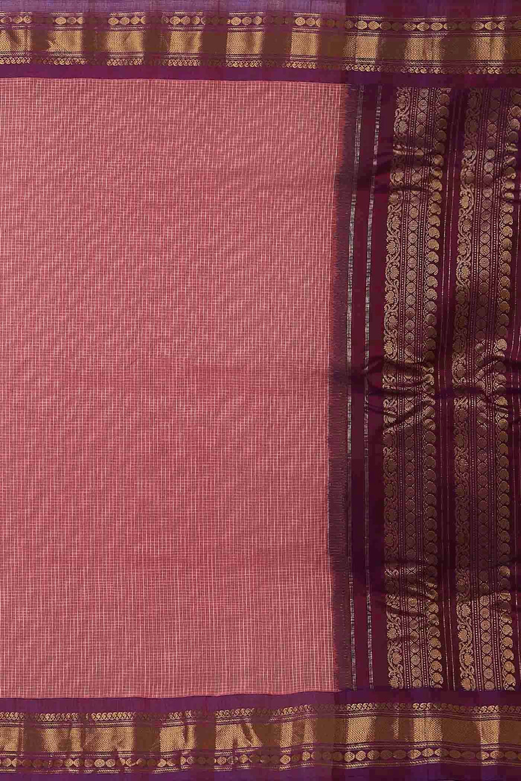 Coral Gadwal cotton Saree