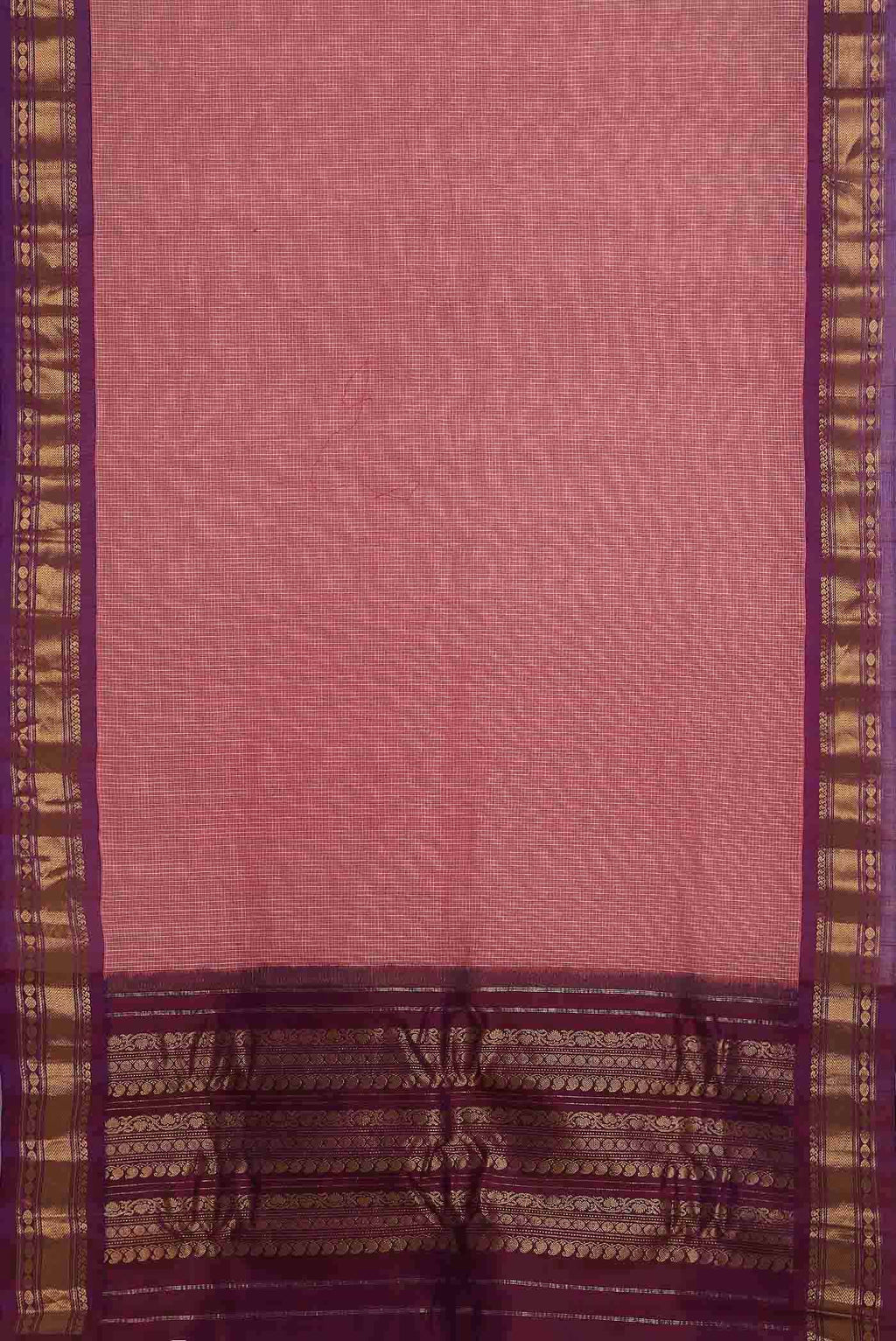 Coral Gadwal cotton Saree