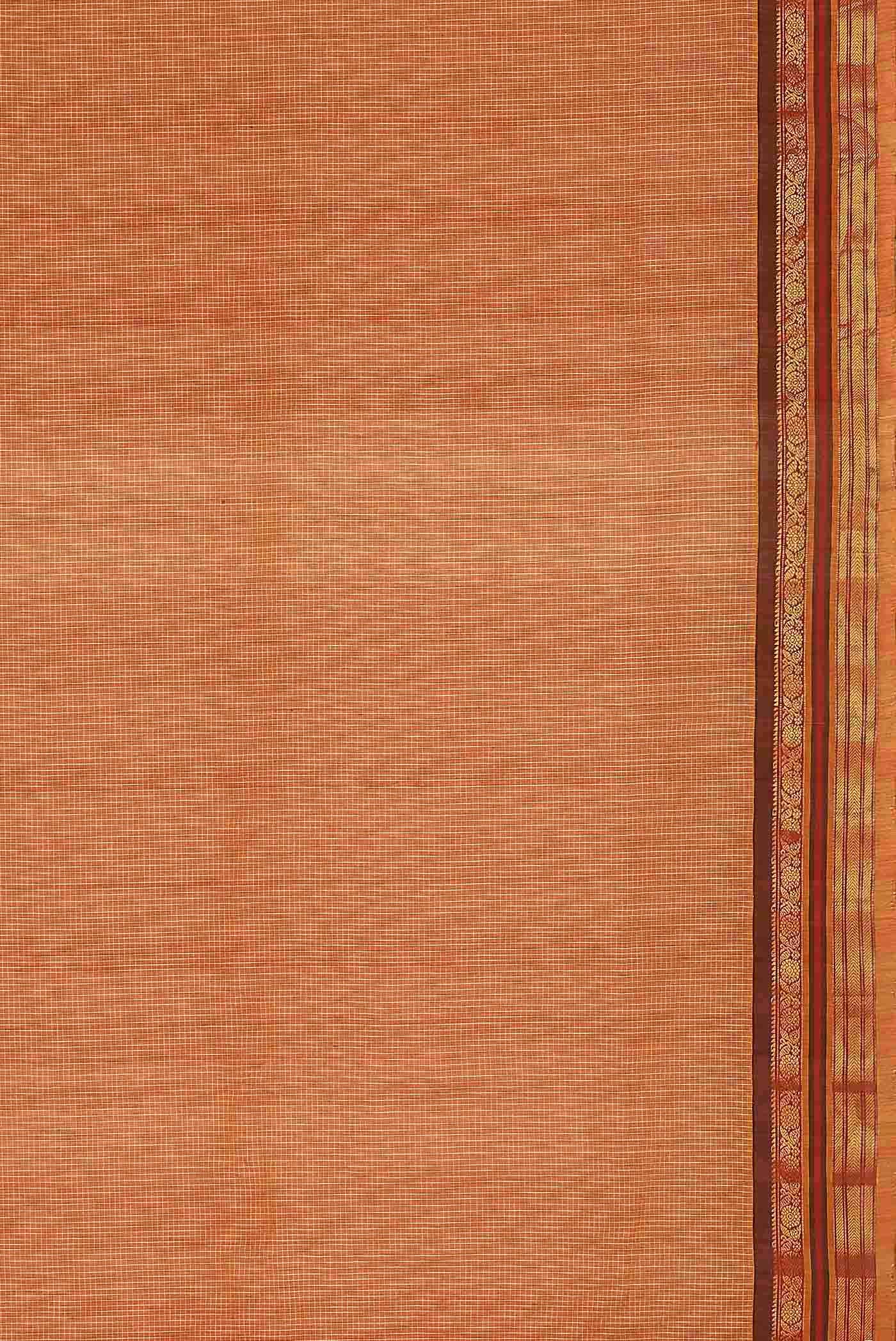 Orange Gadwal cotton Saree