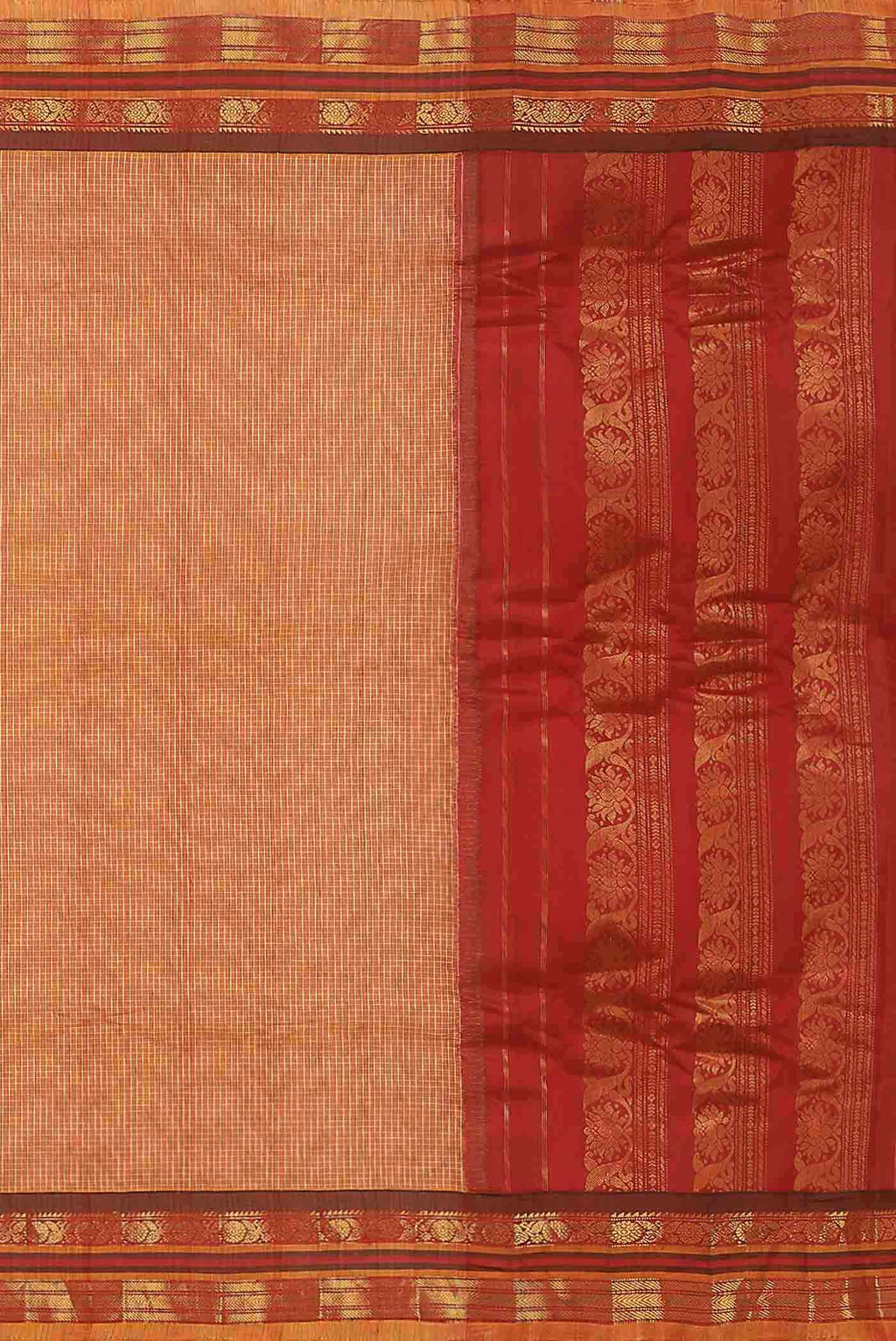 Orange Gadwal cotton Saree