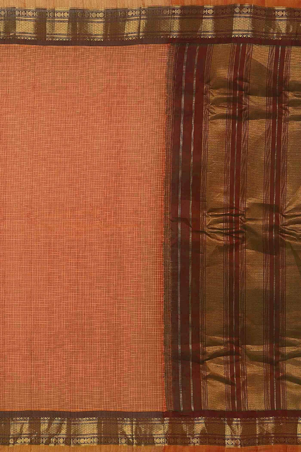 Orange Gadwal cotton Saree