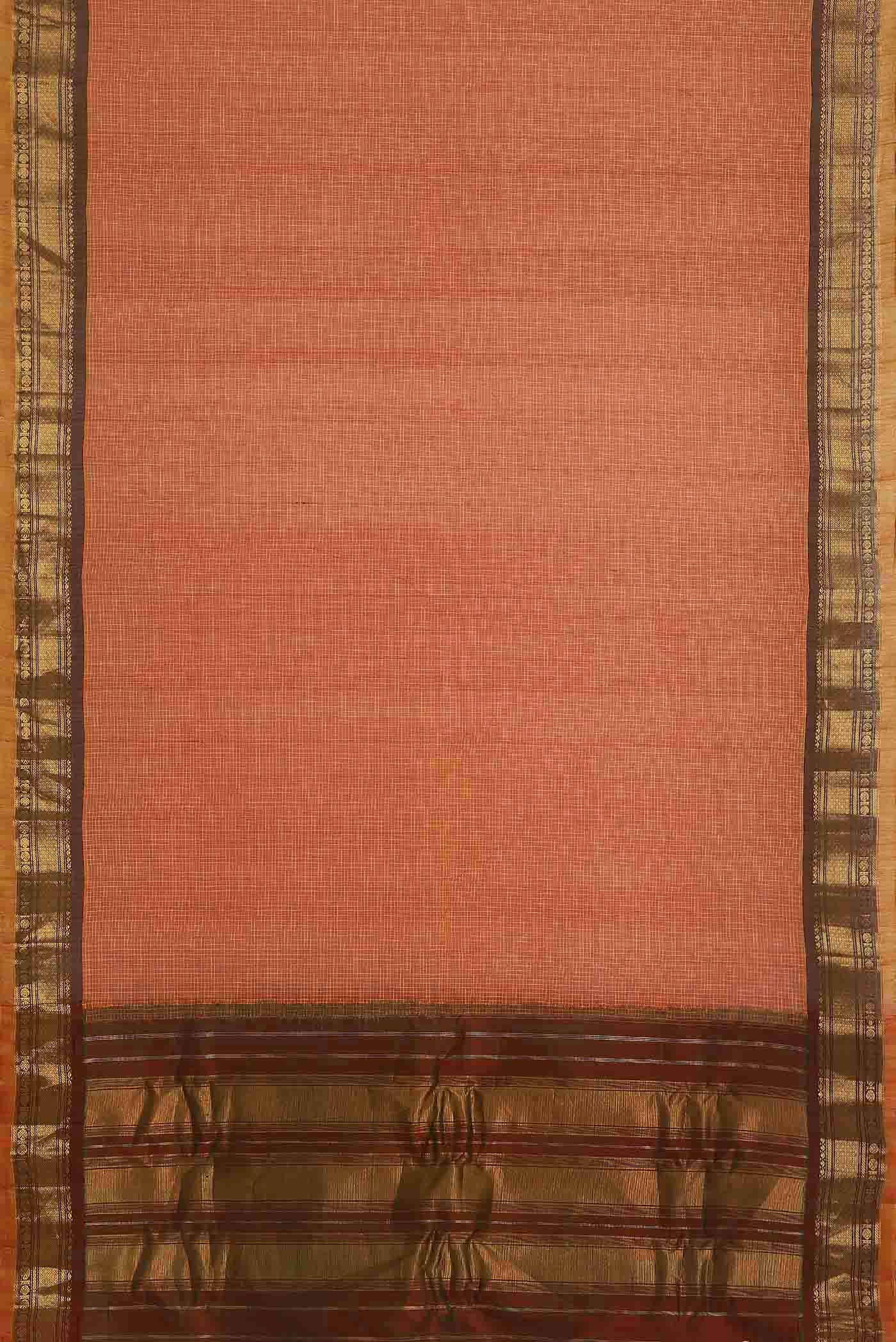 Orange Gadwal cotton Saree