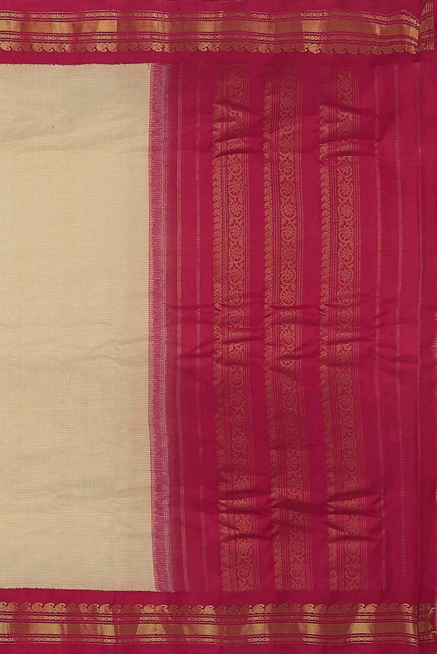Beige Gadwal cotton Saree