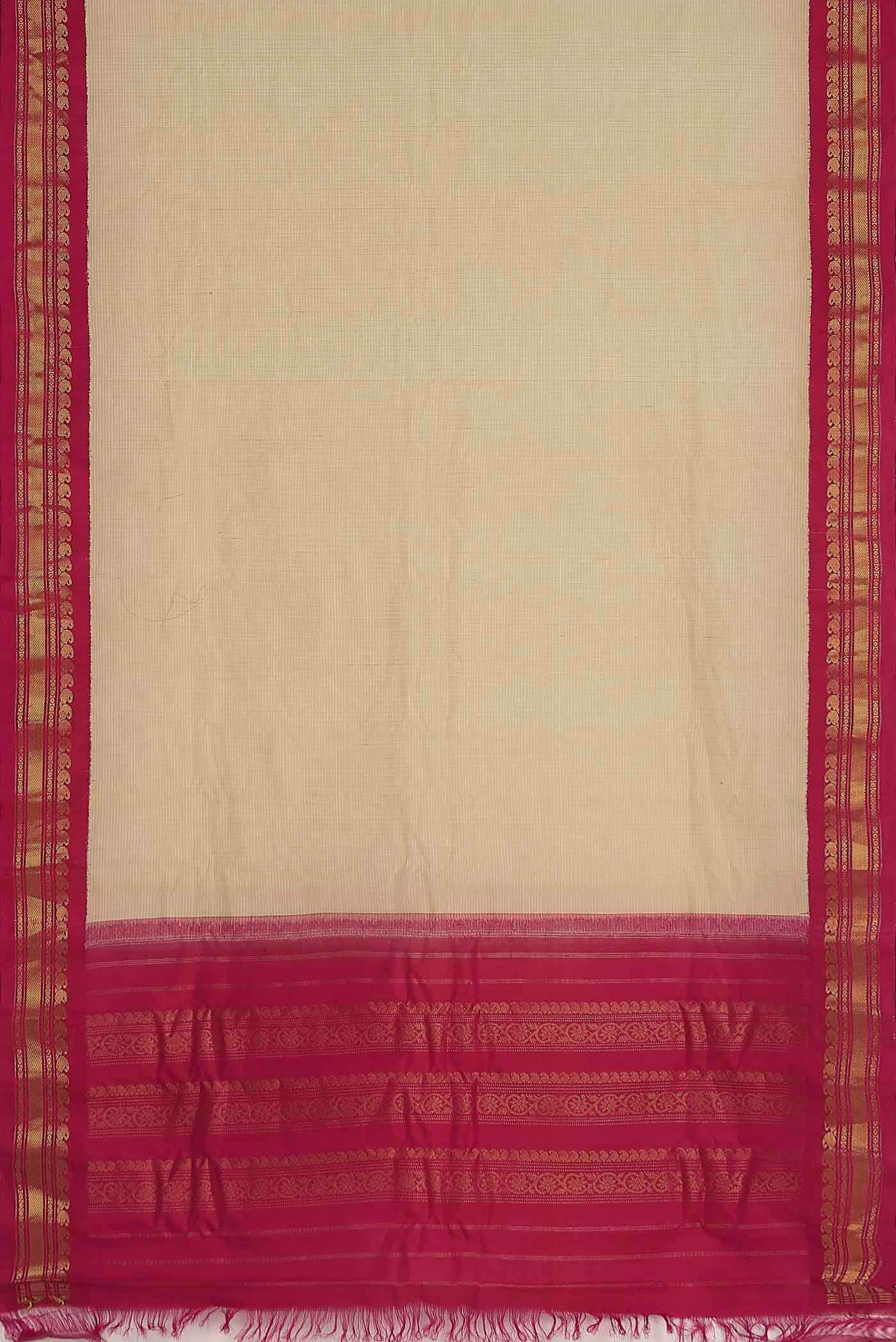 Beige Gadwal cotton Saree