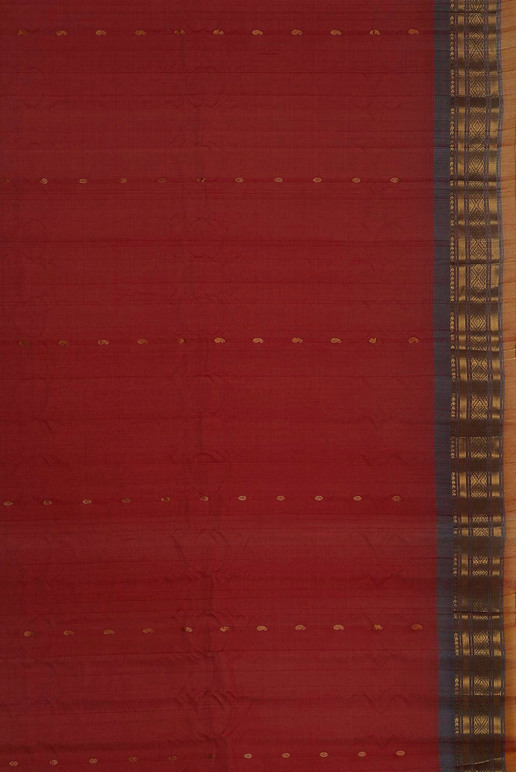 Red Gadwal cotton Saree