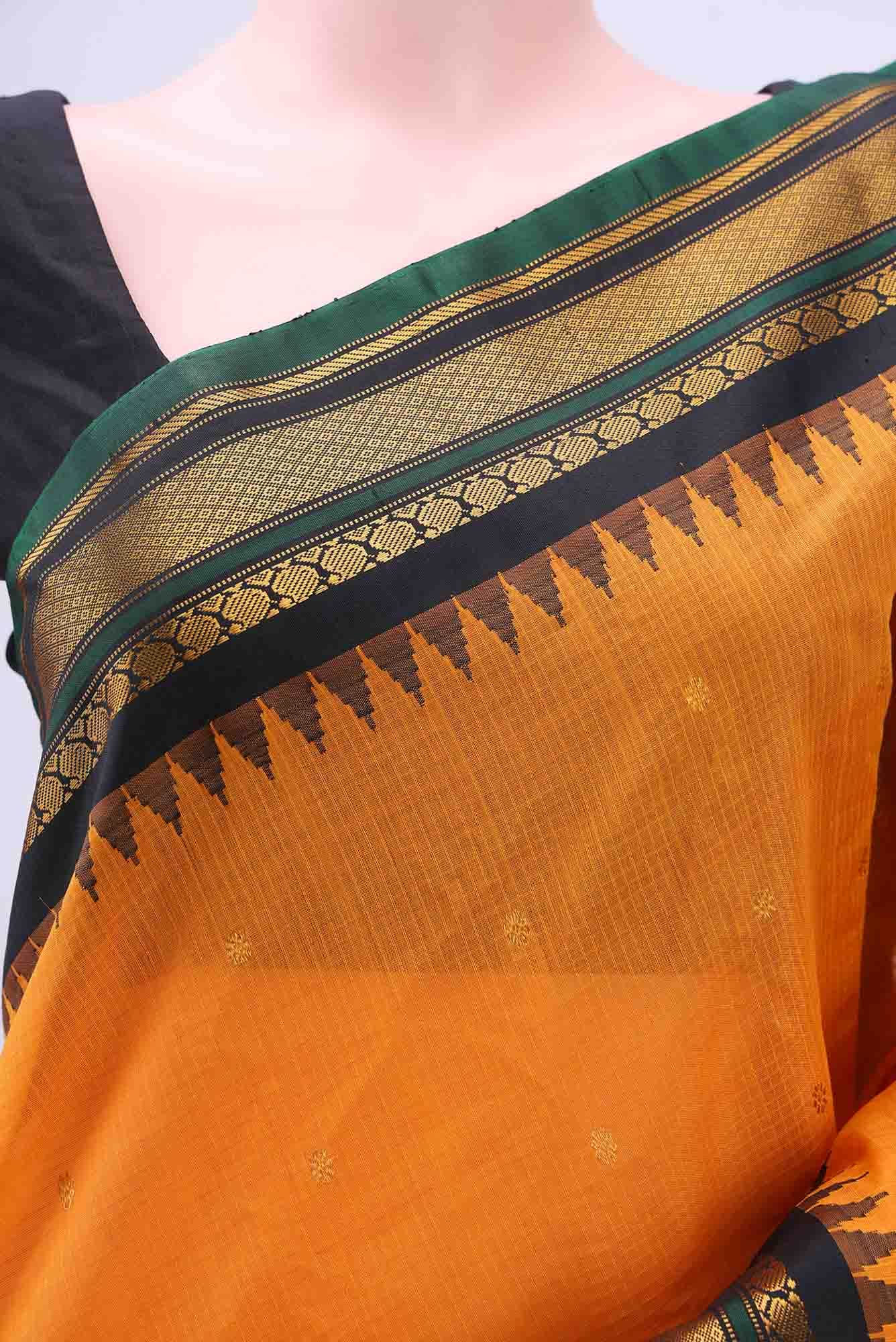 Yellow Gadwal cotton Saree