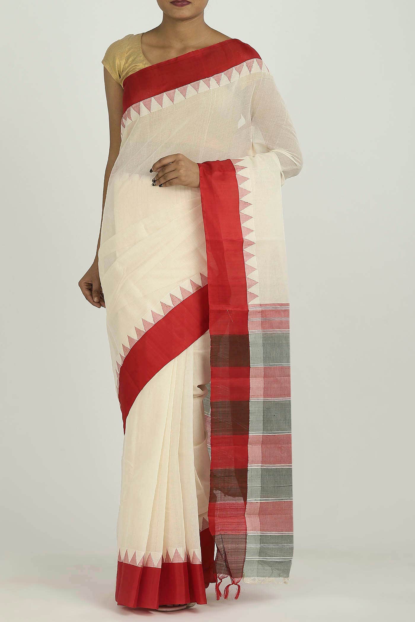 Off White Kanchi Cotton Saree