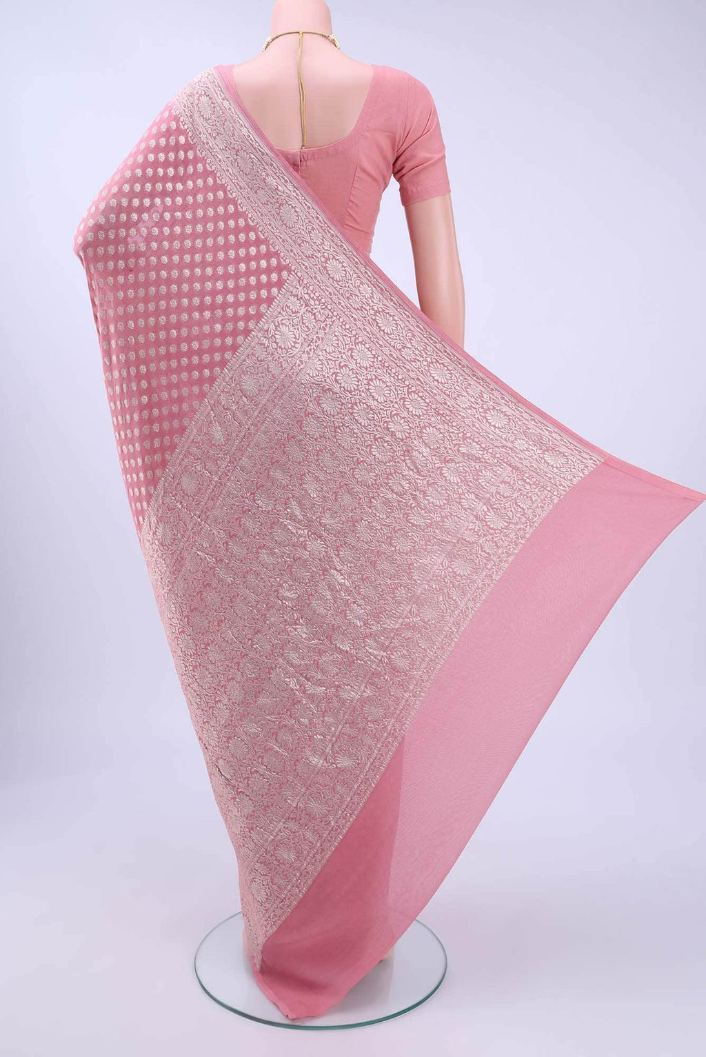 Pink Banarasi Georgette Saree