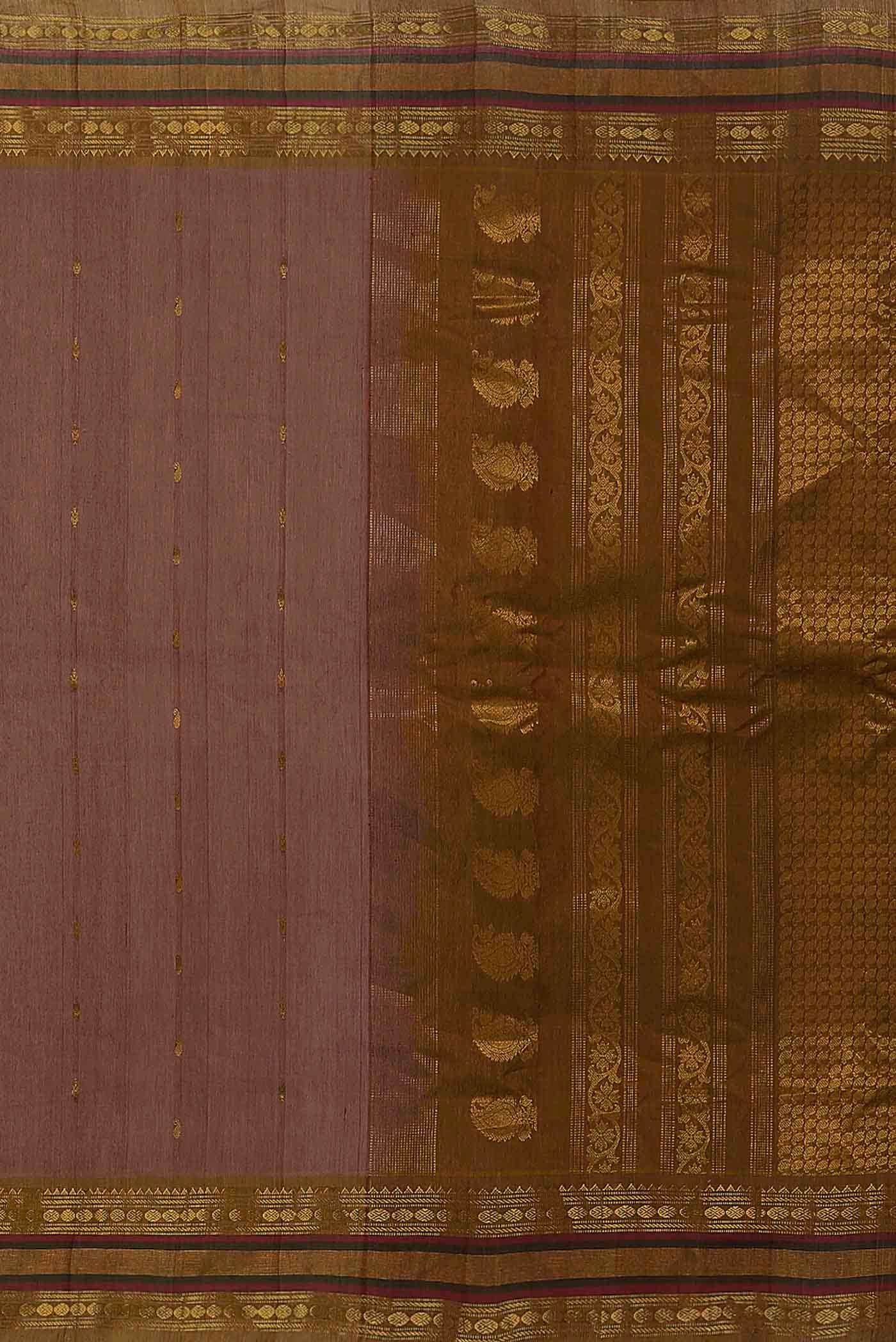Brown Gadwal cotton Saree