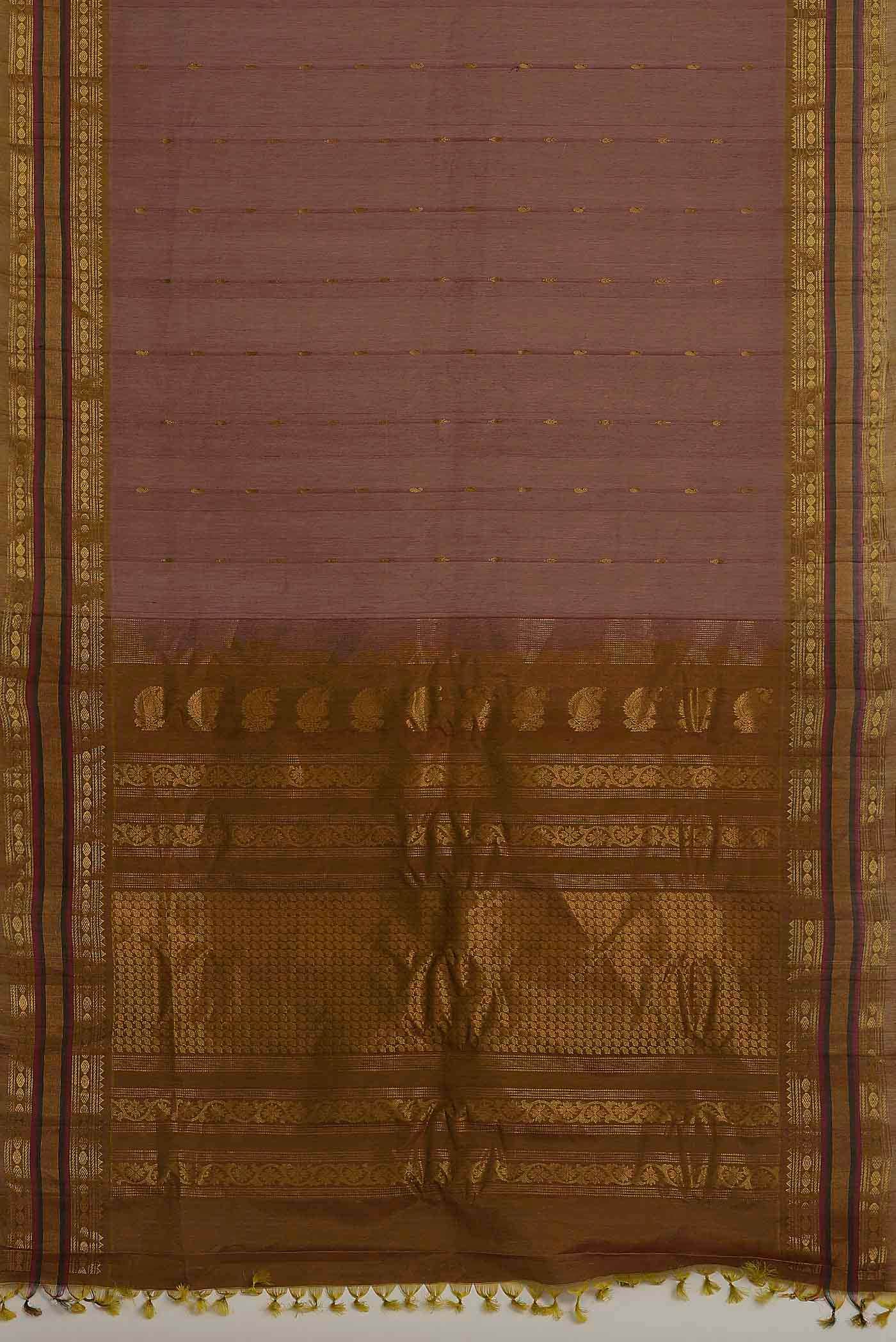 Brown Gadwal cotton Saree