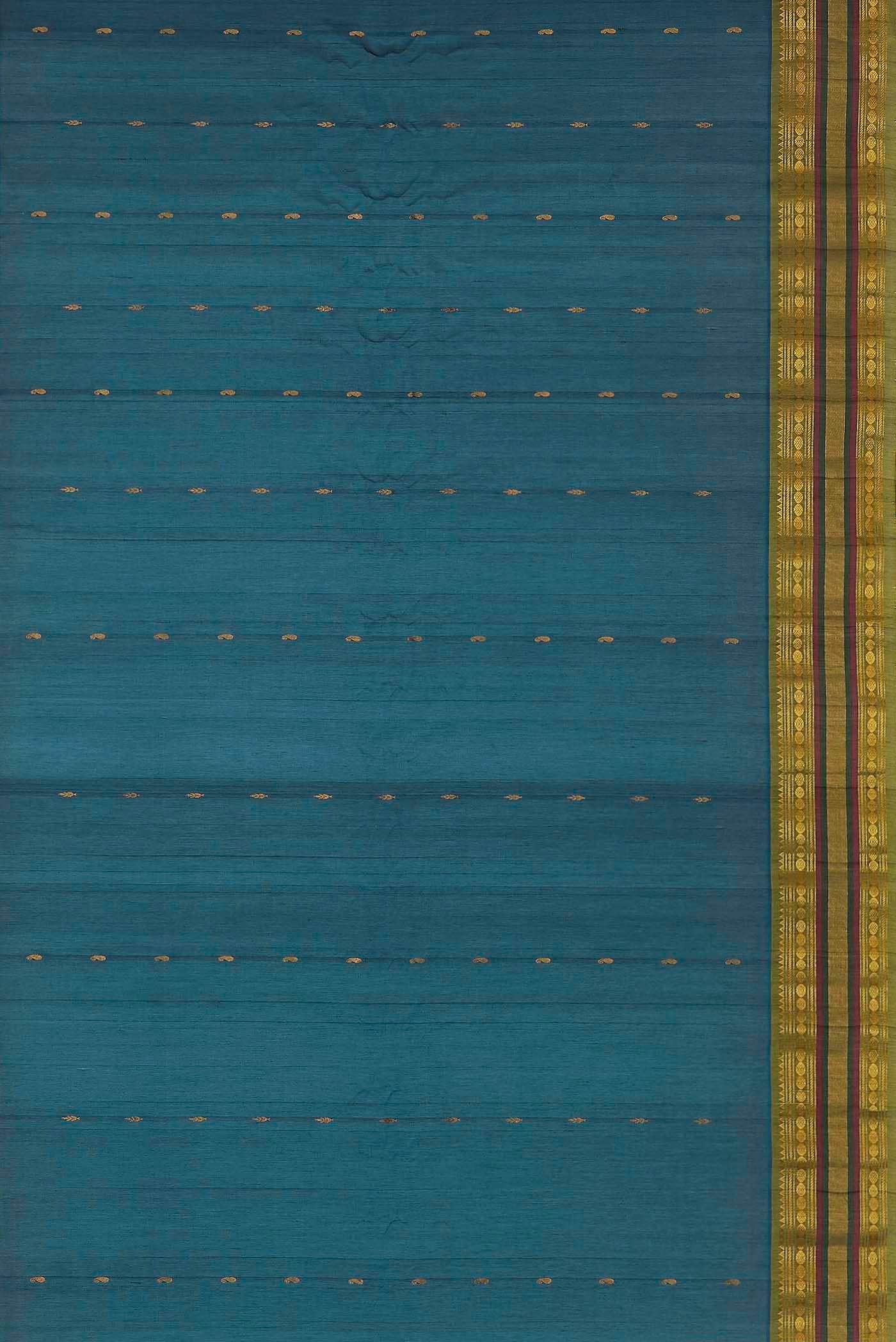 Blue Gadwal Silk Cotton Saree