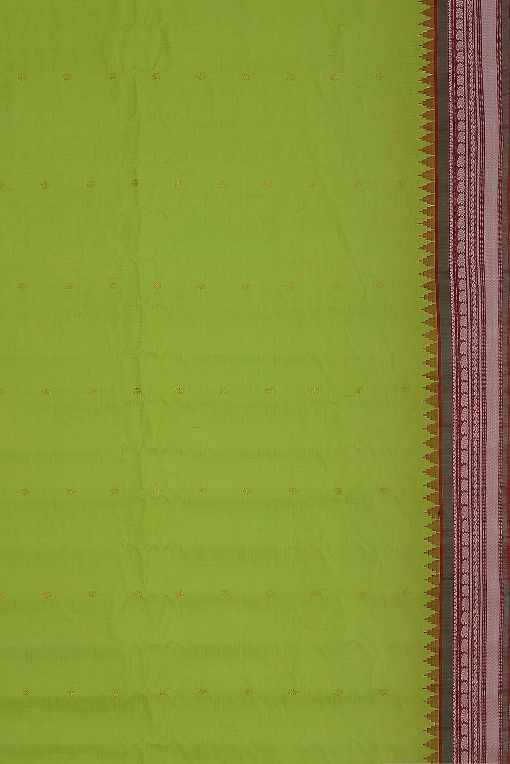 Parrot Green Gadwal Silk Cotton Saree