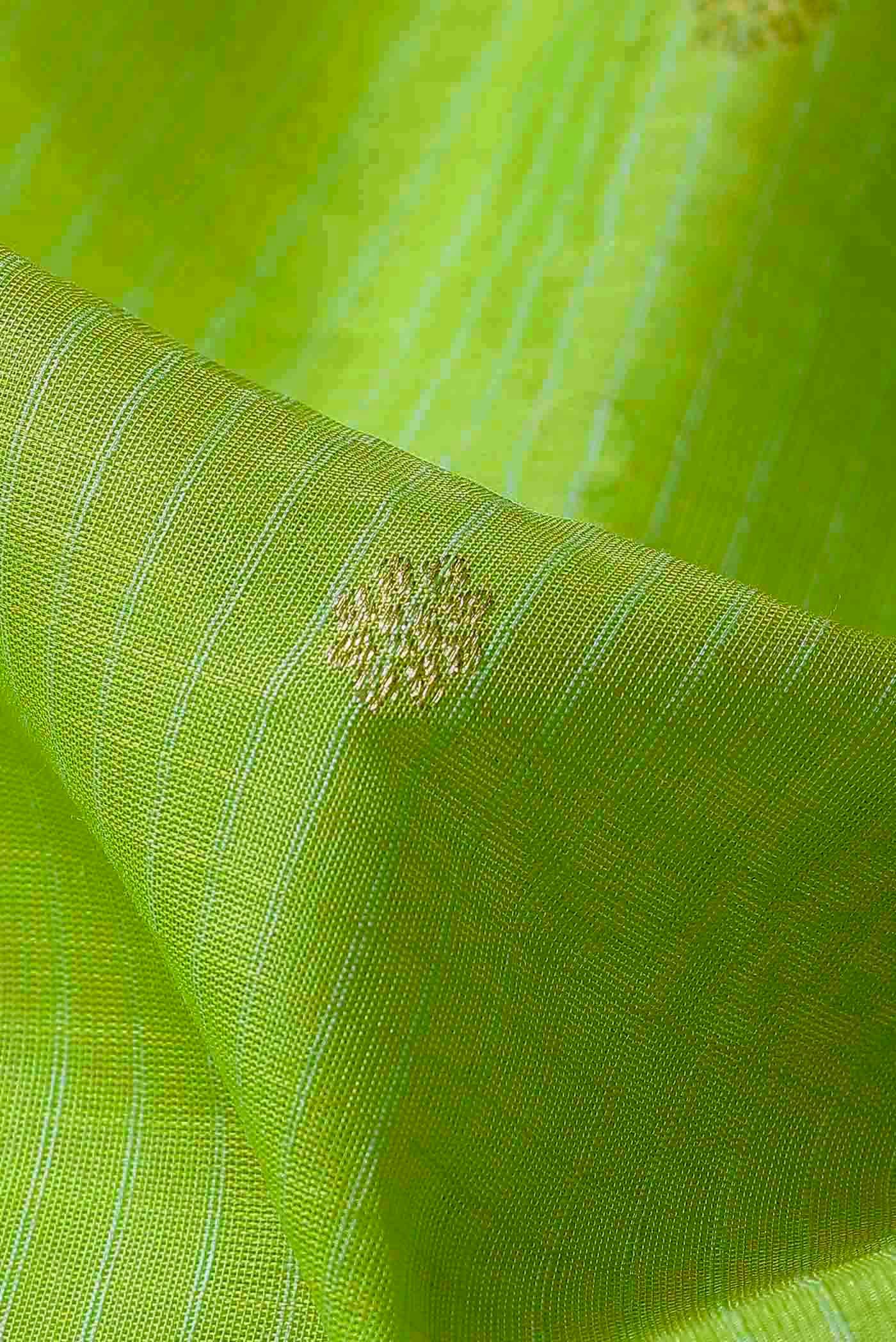 Parrot Green Gadwal Silk Cotton Saree