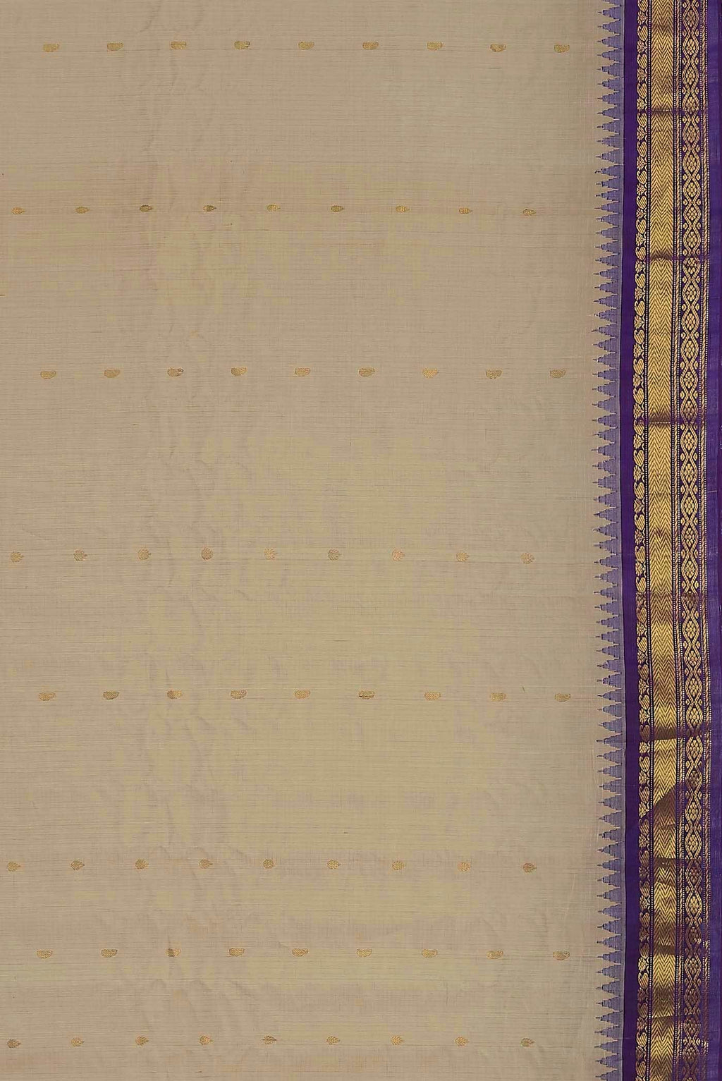 Beige Gadwal Silk Cotton Saree