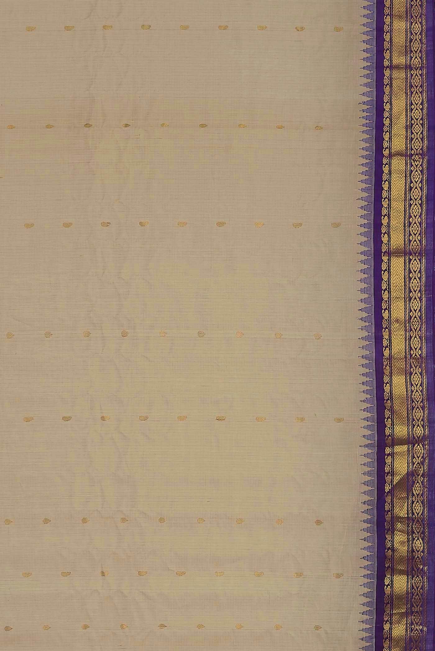 Beige Gadwal Silk Cotton Saree