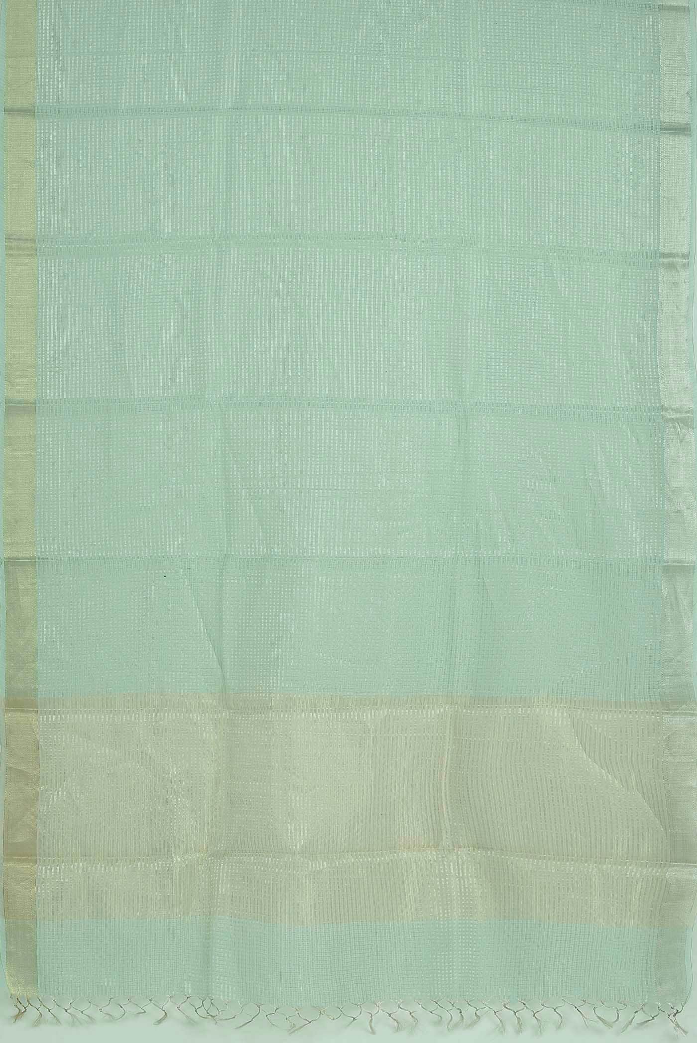 Light Green Maheshwari Silk Cotton Saree