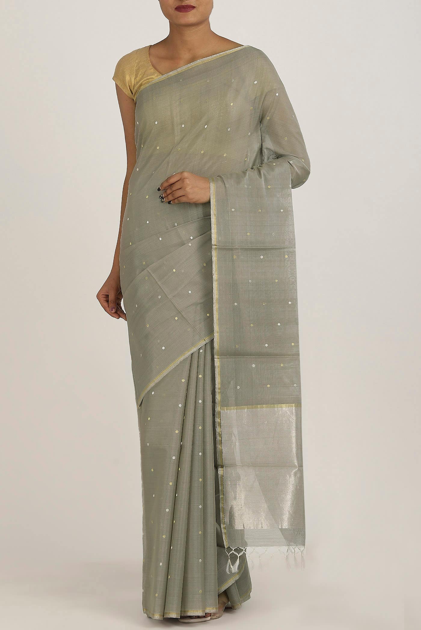 Green Bhagalpuri Tussar Silk Saree