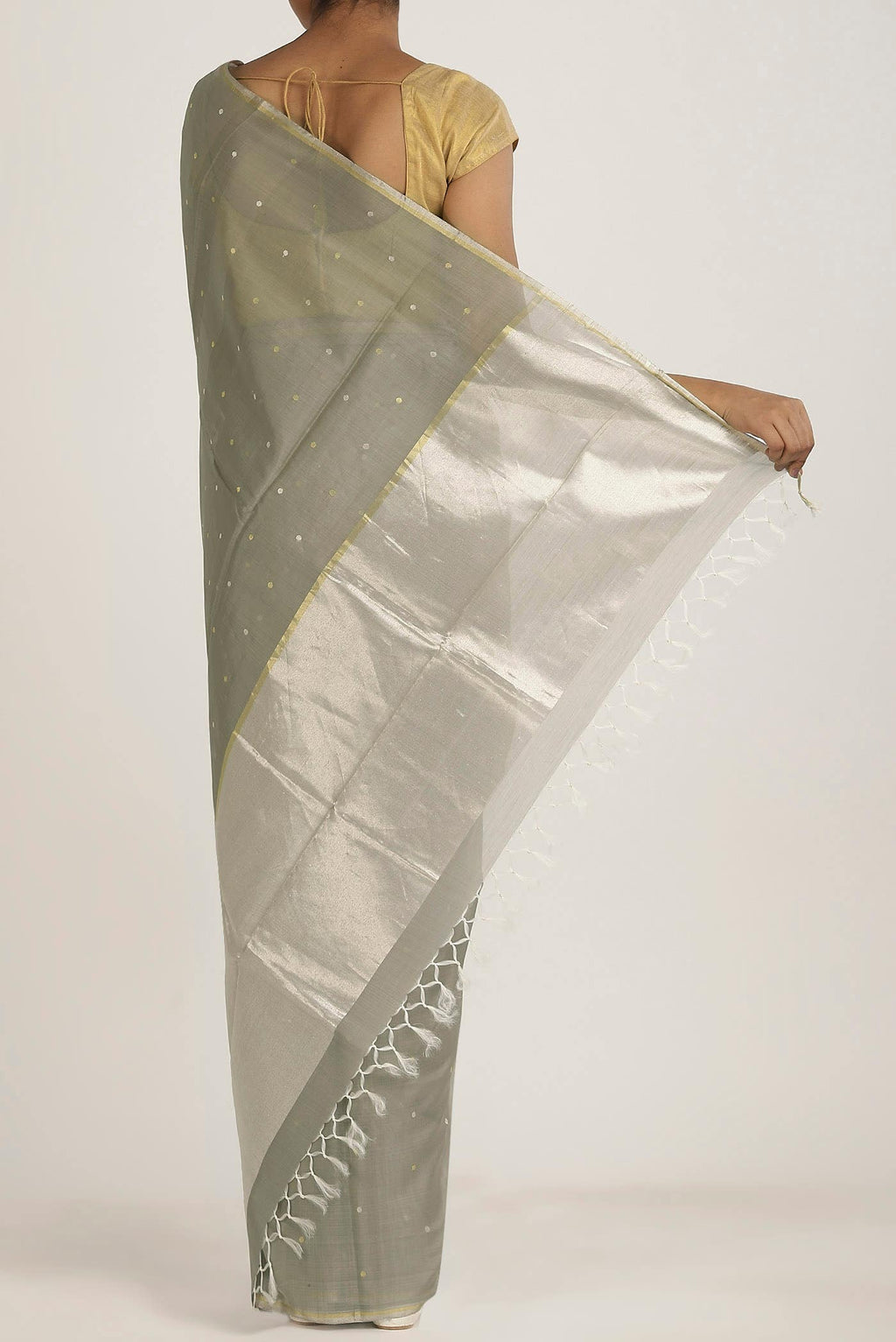 Green Bhagalpuri Tussar Silk Saree
