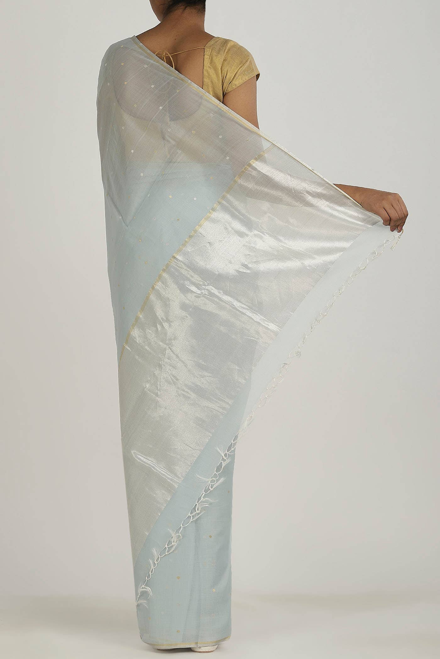 Blue Bhagalpuri Tussar Silk Saree
