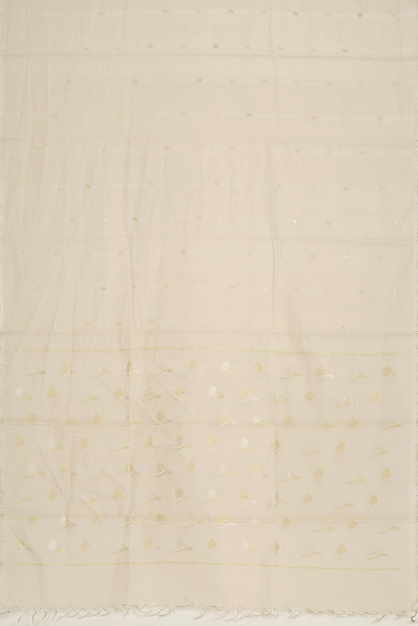 Cream Bhagalpuri Tussar Silk Saree