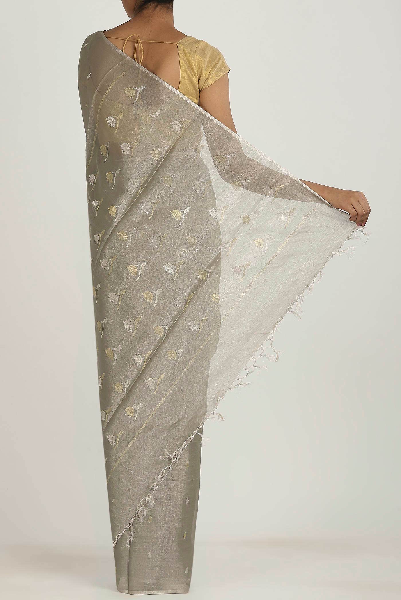Green Bhagalpuri Tussar Silk Saree